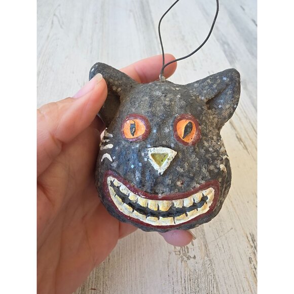 Shabby chic cat Halloween ornament vtg style - Picture 2 of 8